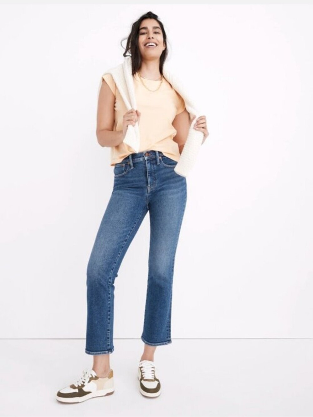 Madewell Cali Demi Boot Jeans in Medium Blue Wash - Picture 1 of 8